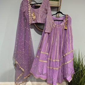 Brand NEW 3 piece  Lahenga  purple color style elegant Bollywood Indian wedding